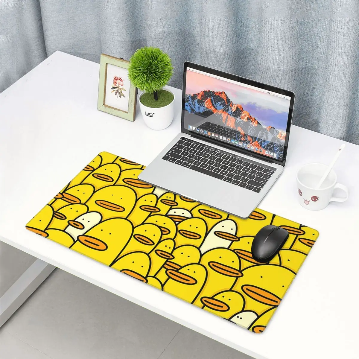 Yellow Laptop Accessories - Large Mouse Pad Cartoon Yellow Rubber