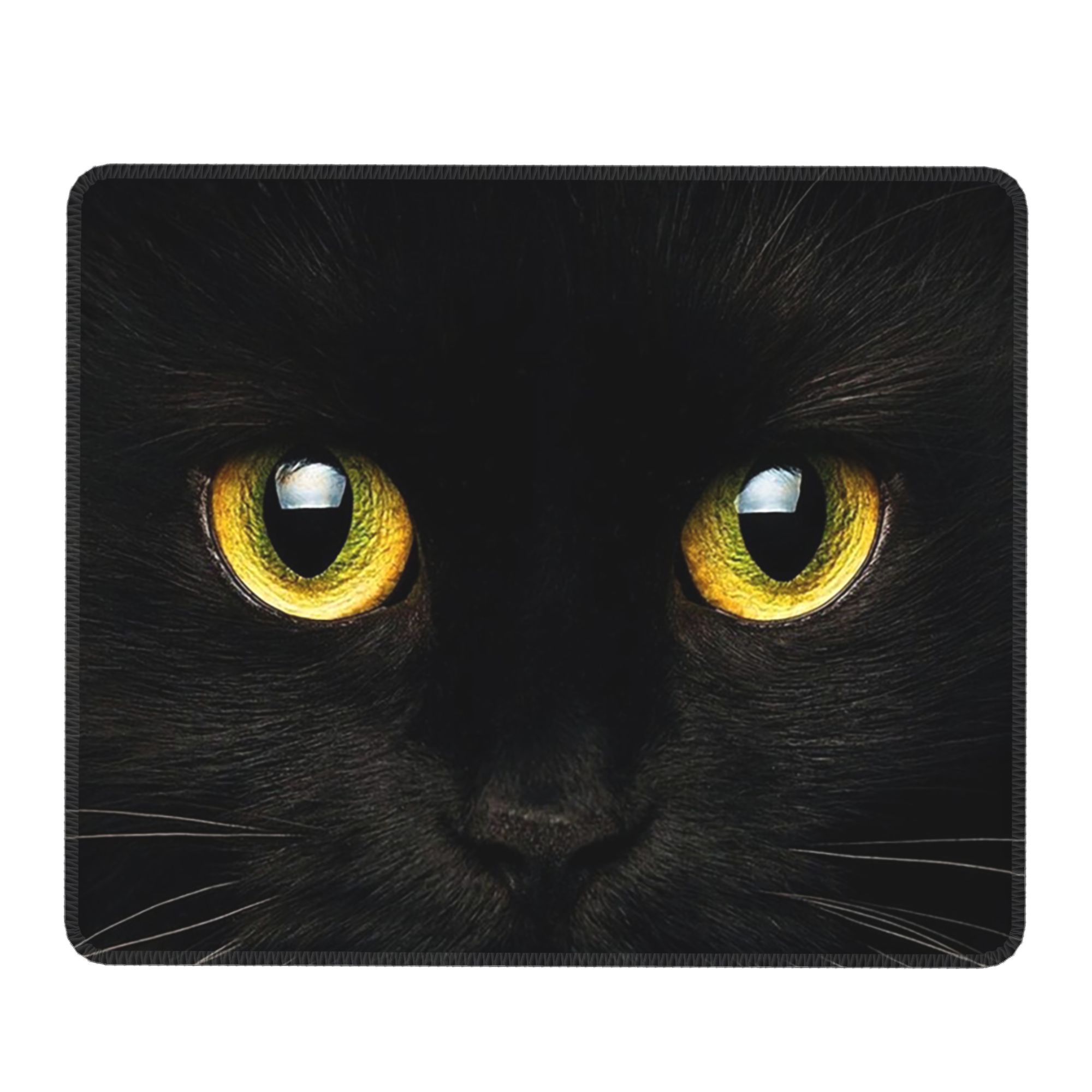 Yellow Laptop Accessories - Black Cat Face And Yellow Eyes