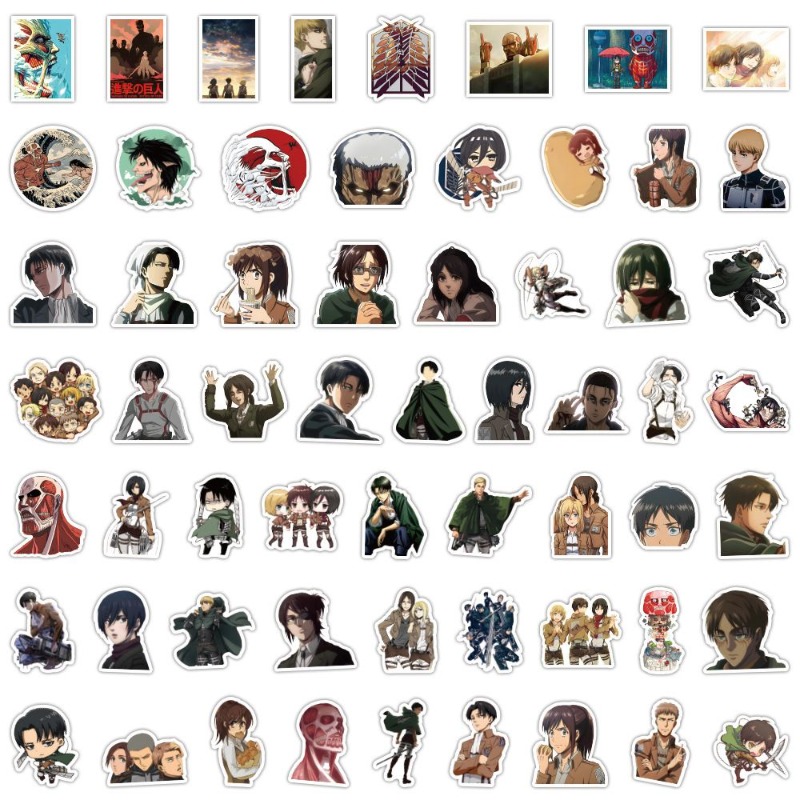 Laptop Editing Accessories - 60Pcs Attack on Titan Anime Stickers