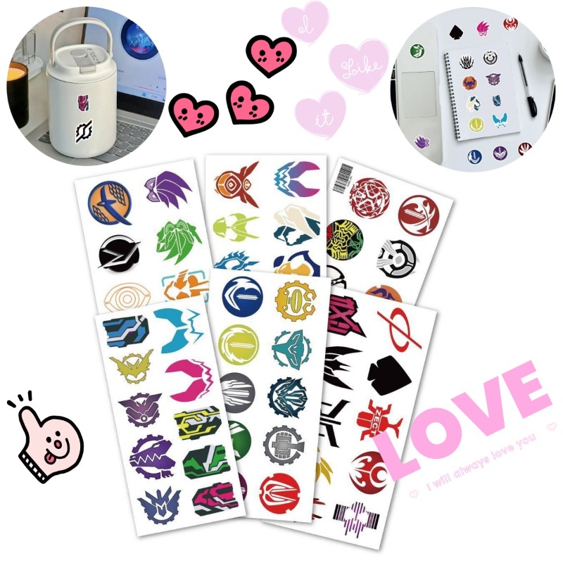 Laptop Editing Accessories - 60 Sheets Kamen Rider Logo Stickers