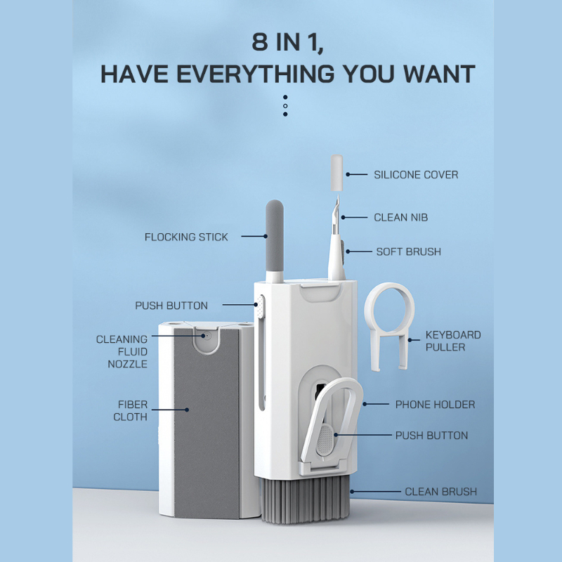 8 In 1 Cleaning Kit Keyboard C - Screen Cleaning Kit ulasan dan harga