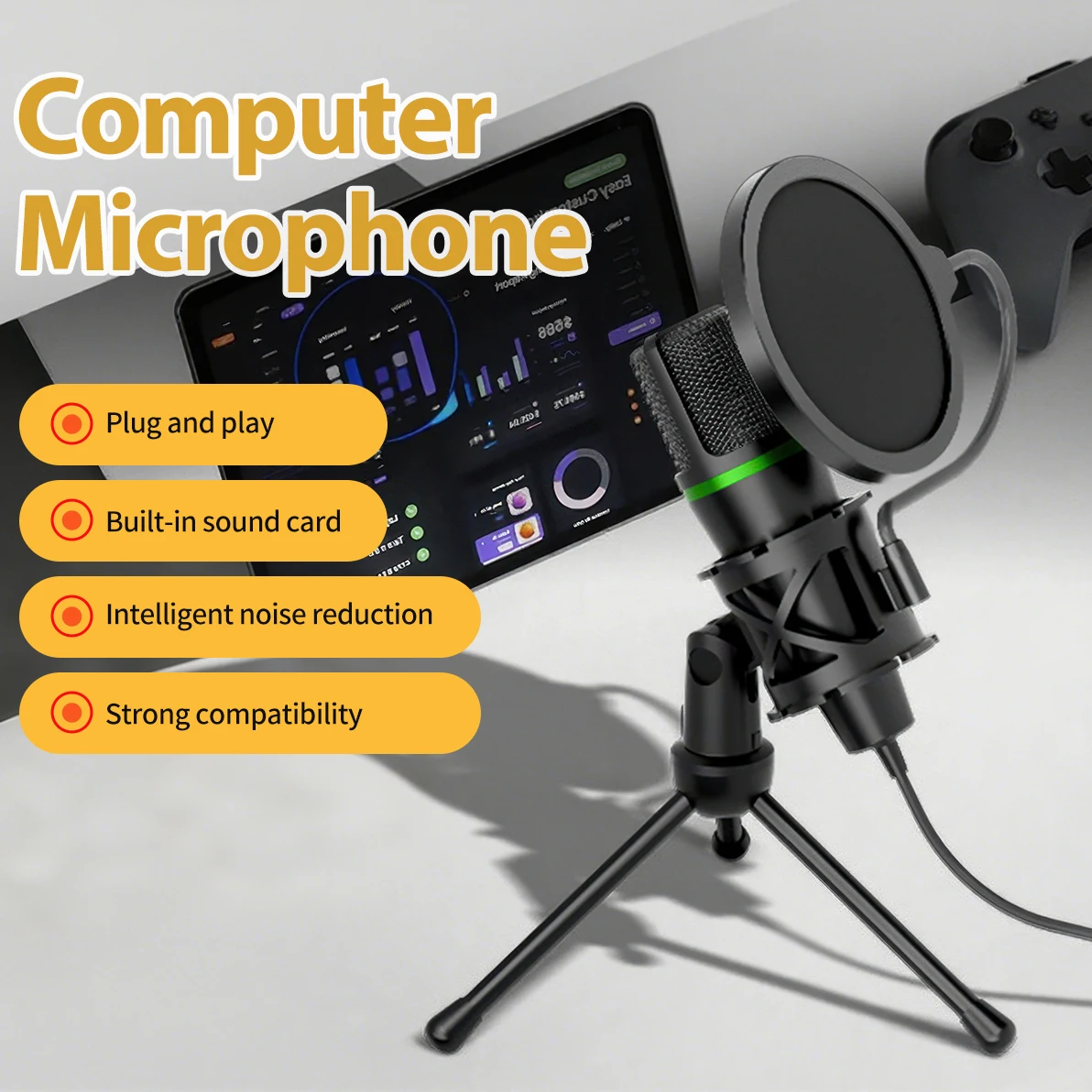 Condenser Microphone USB Wired - Laptop Accessories Rgb ulasan dan harga
