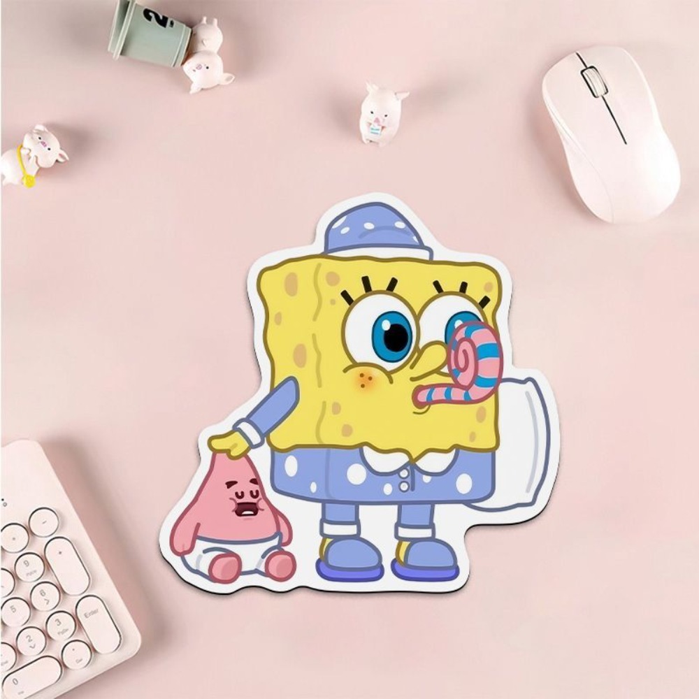 Cute SpongeBob Shaped Mouse Pa - Laptop Editing Accessories ulasan dan harga