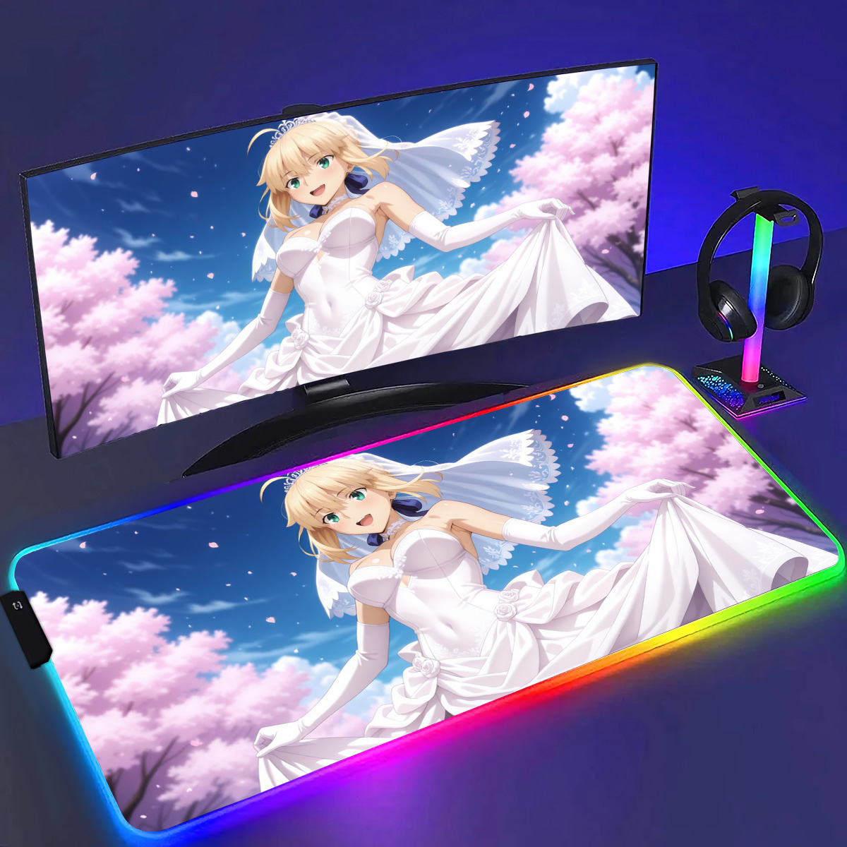 RGB Anime Fate Saber MousePad  - Laptop Accessories Rgb ulasan dan harga