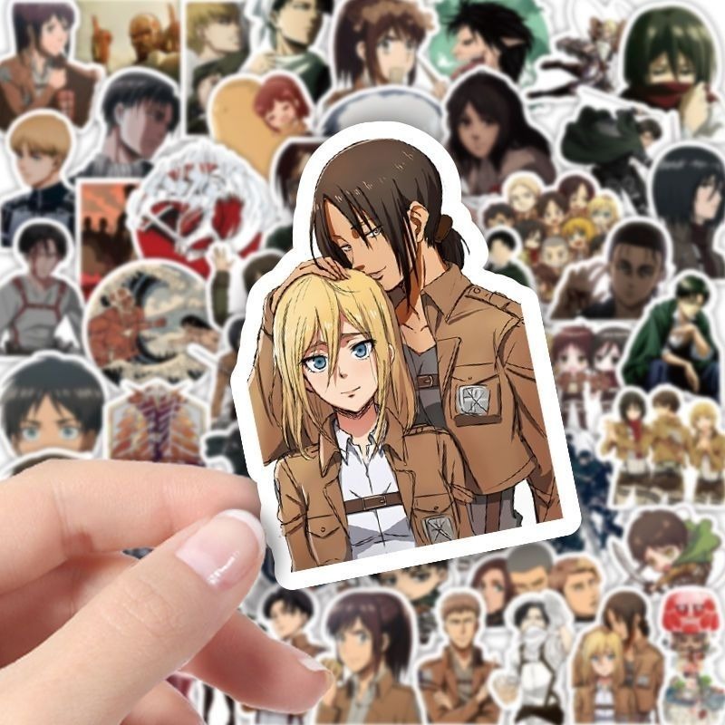 60Pcs Attack on Titan Anime St - Laptop Editing Accessories ulasan dan harga