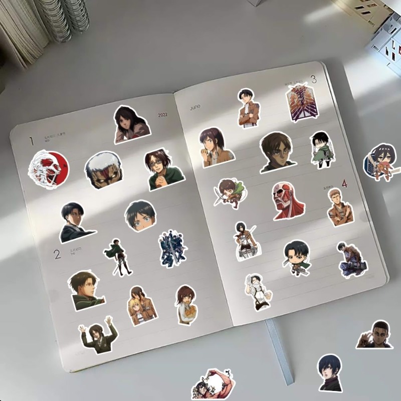60Pcs Attack on Titan Anime St - Laptop Editing Accessories ulasan dan harga