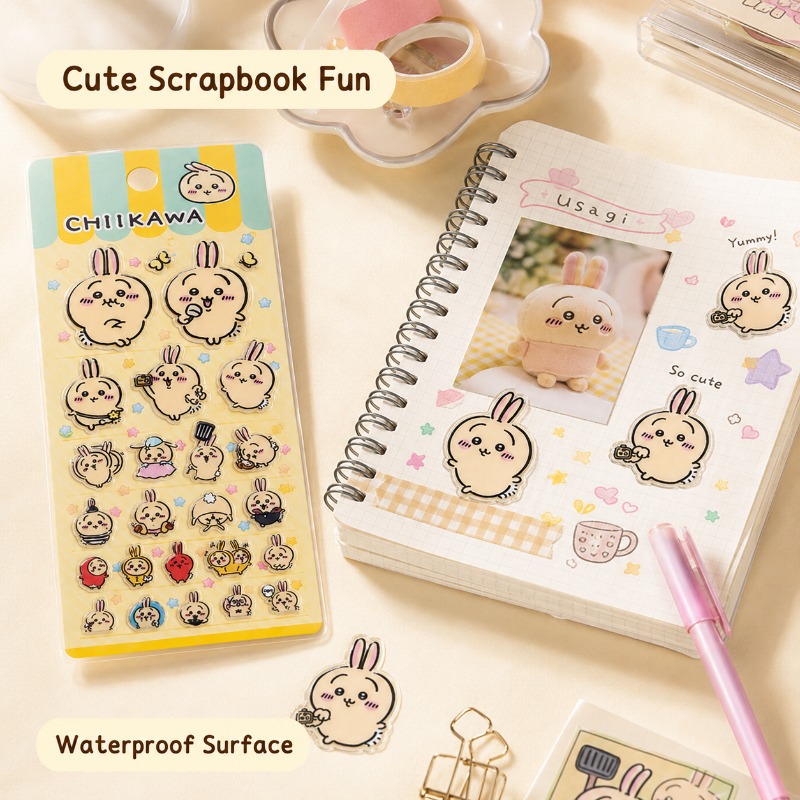 Cute Chiikawa Usagi 3D Glue St - Laptop Editing Accessories ulasan dan harga